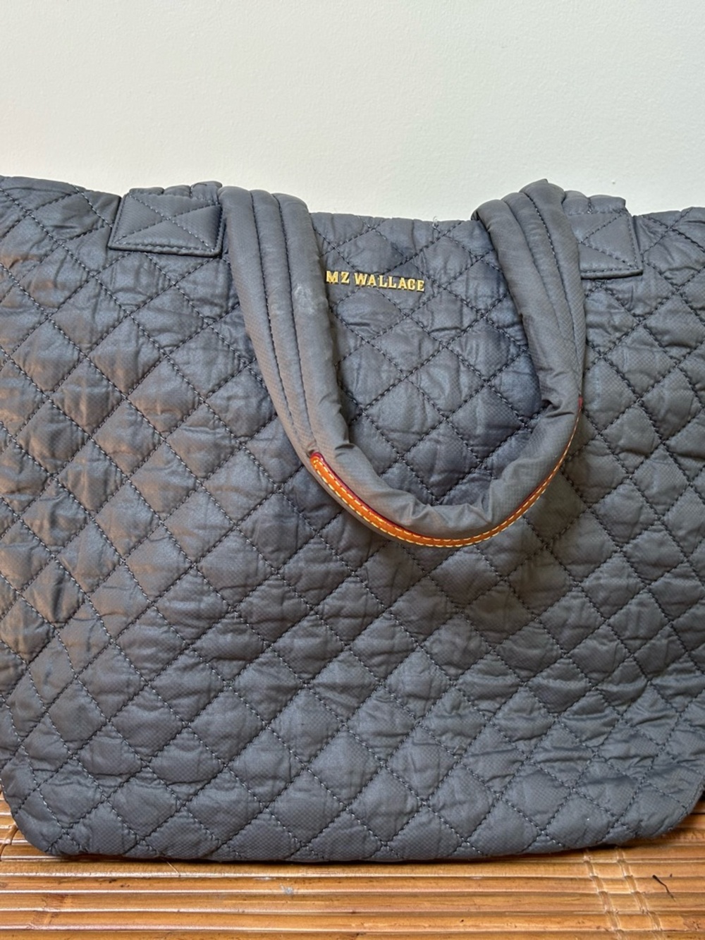 MZ Wallace Dark Grey Quilted Tote Bag